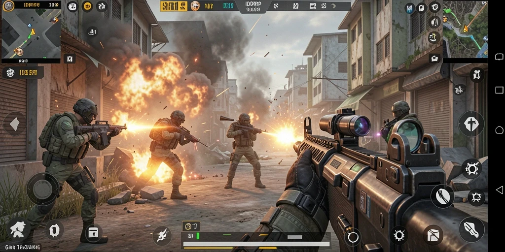 Menampilkan aksi mendebarkan dalam game FPS IDRRP yang penuh strategi.