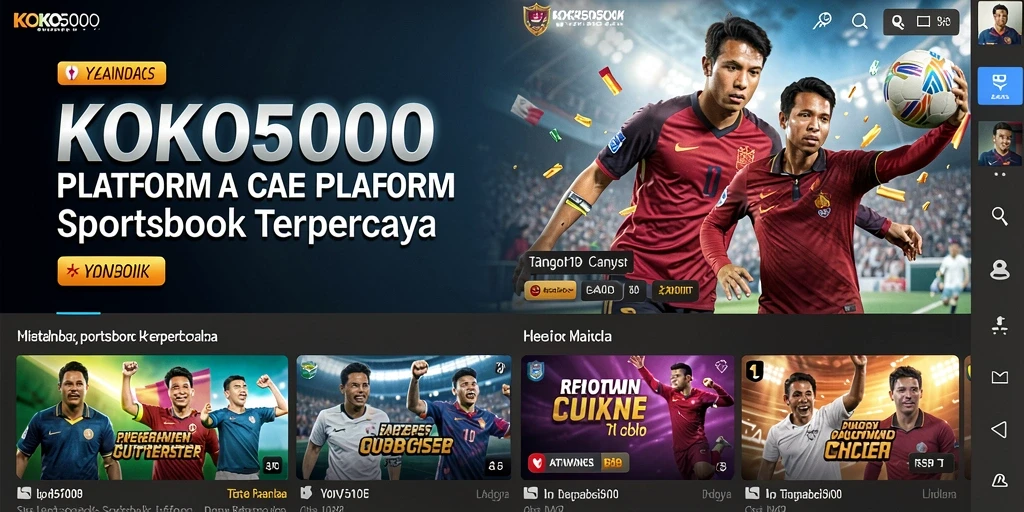 Tampilan menarik dan intuitif dari KOKO5000 yang menampilkan taruhan olahraga.