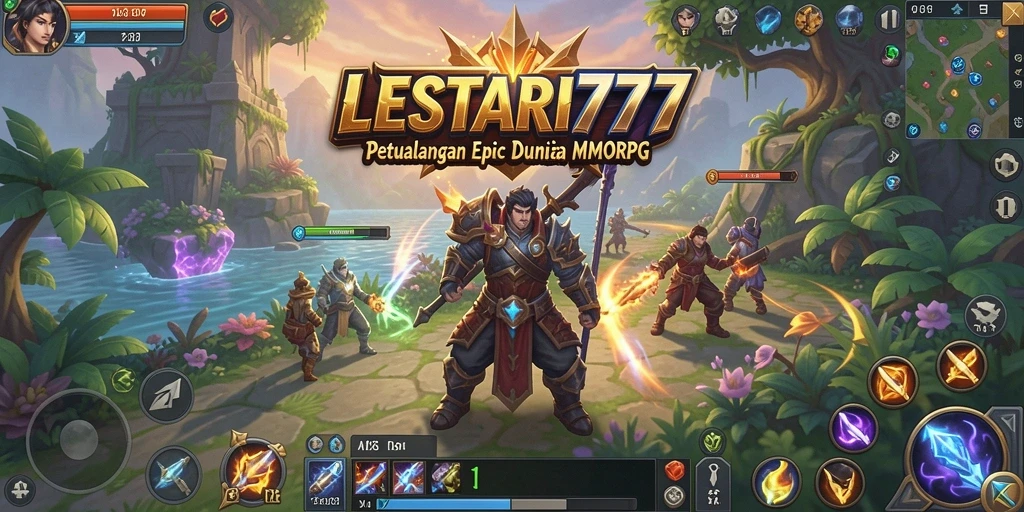 Tampilan seru dalam gameplay LESTARI777 yang penuh aksi MMORPG.