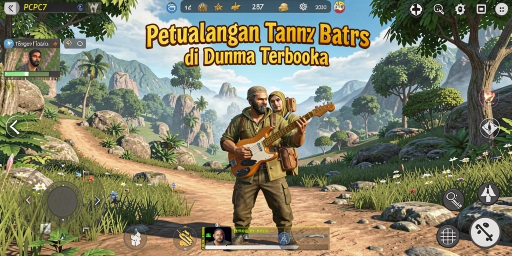 Tampilan gameplay PCPC7 yang mendebarkan dalam dunia terbuka.