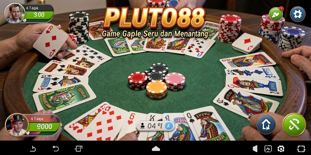 Screenshot gameplay Gaple yang seru dan interaktif di PLUTO88.