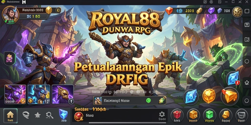Screenshot gameplay ROYAL88 menampilkan pertarungan strategis dan karakter yang mendalam.
