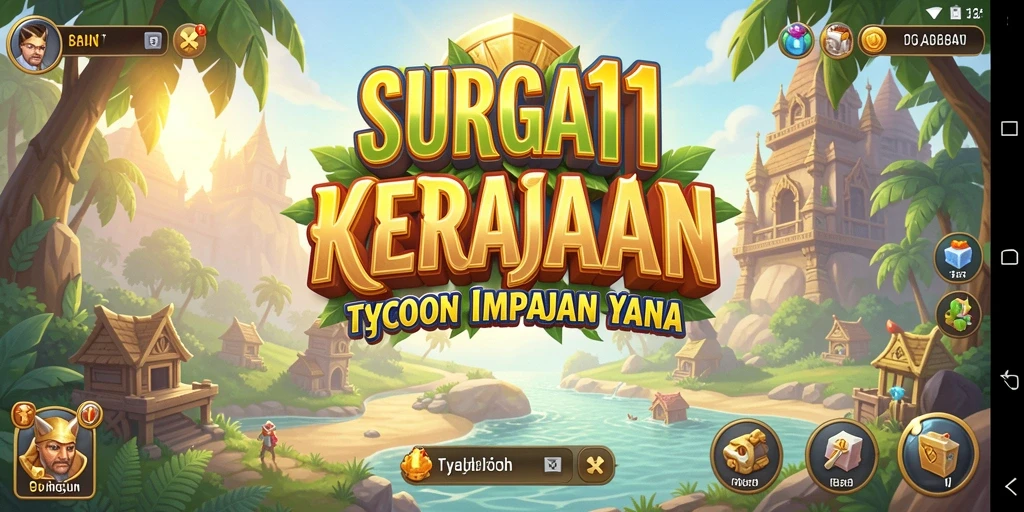 Tampilan gameplay menarik dari SURGA11 dengan berbagai elemen Tycoon.